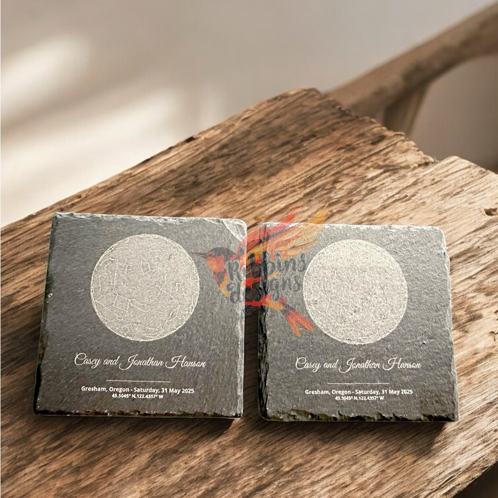 Slate Coasters with Personalized Design